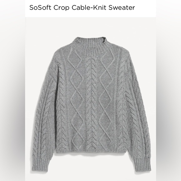 NWT - SoSoft Crop Cable-Knit Sweater - Women’s Medium Petite - Picture 1 of 3